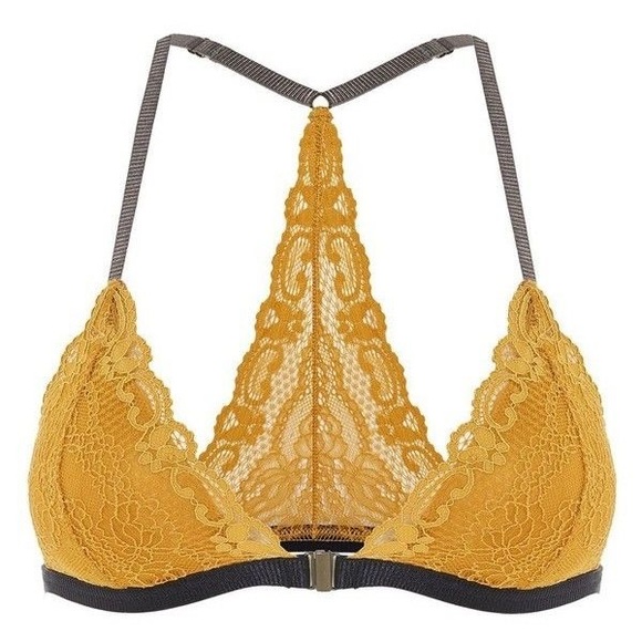 Topshop Other - Topshop Cordelia Bralette in Mustard and Navy Blue Topshop Other - Topshop Cordelia Bralette in Mustard and Navy Blue